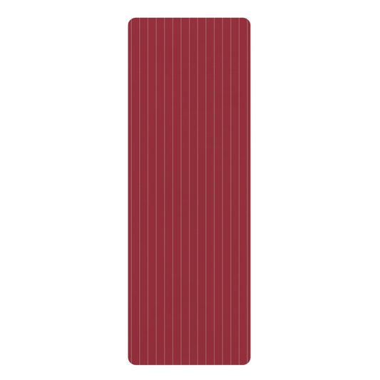 Yoga Mat | Maroon & White | Pinstripe