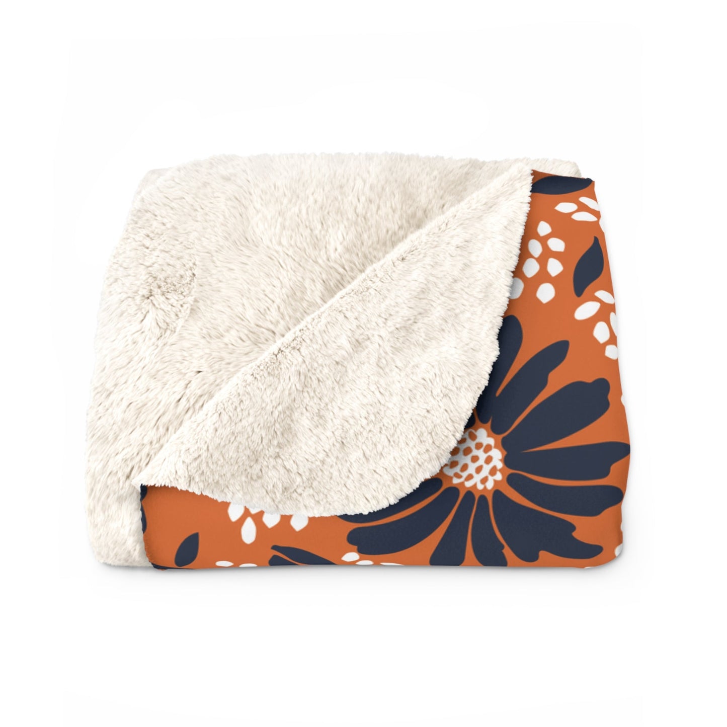 Sherpa Blanket | Orange & Blue | Bellis