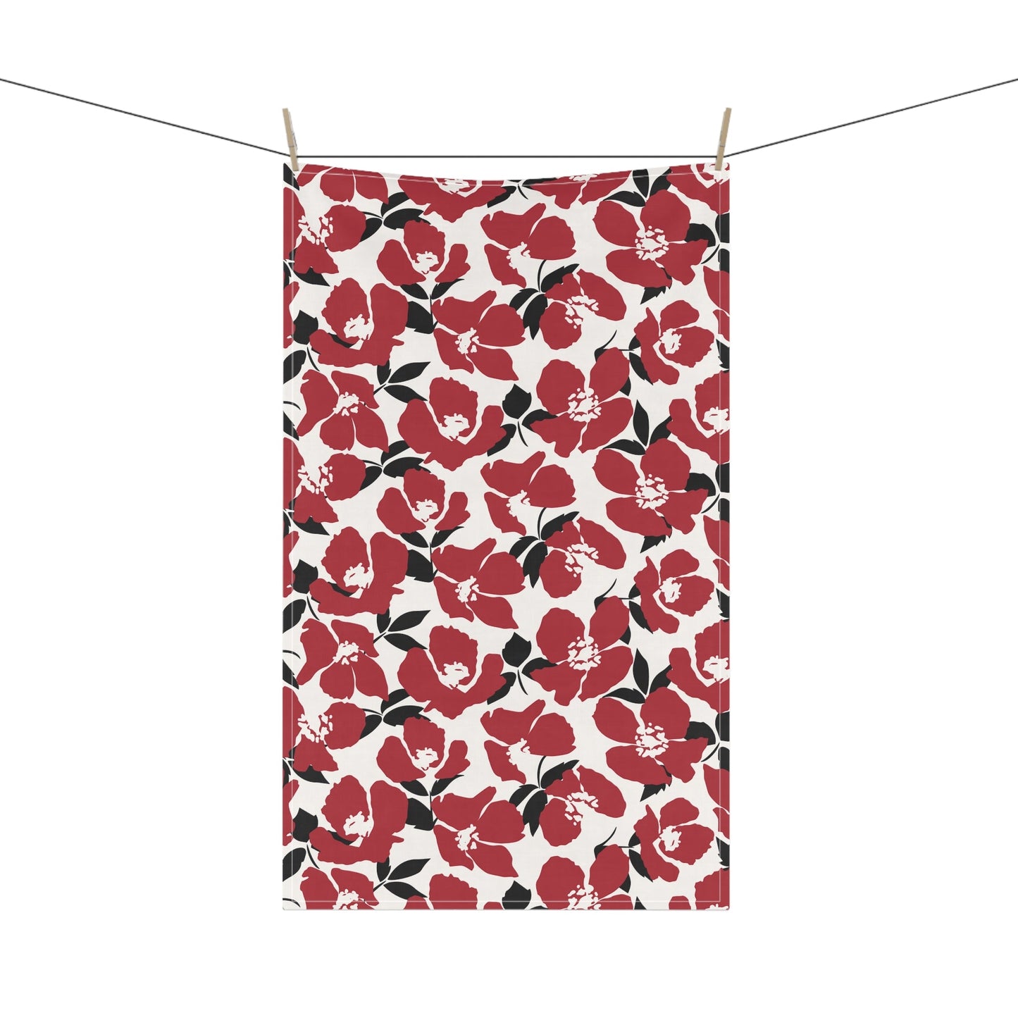 Tea Towel | Red & Black | Poppy