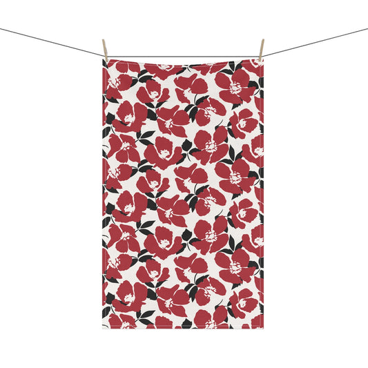 Tea Towel | Red & Black | Poppy