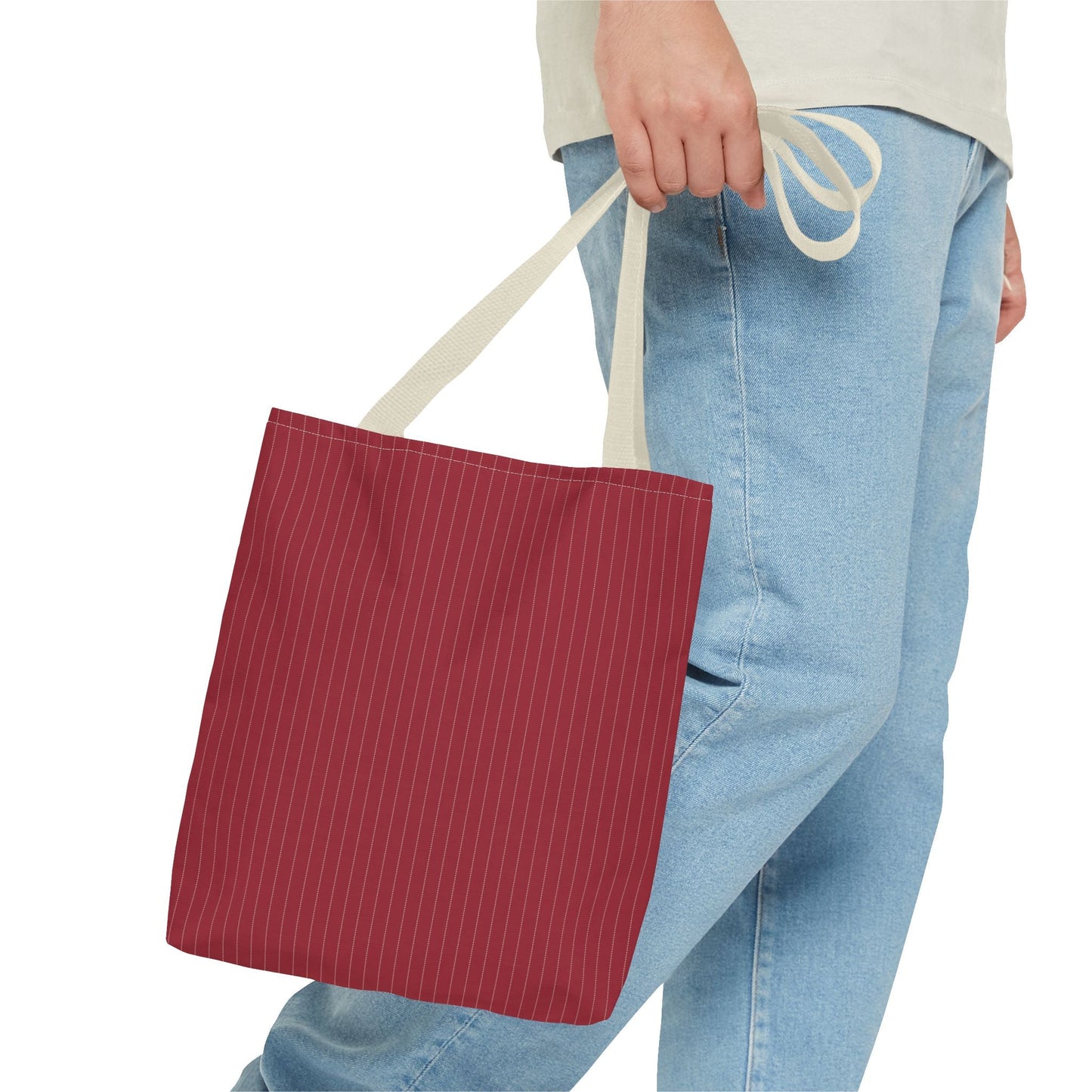 Tote Bags | Maroon & White | Pinstripe