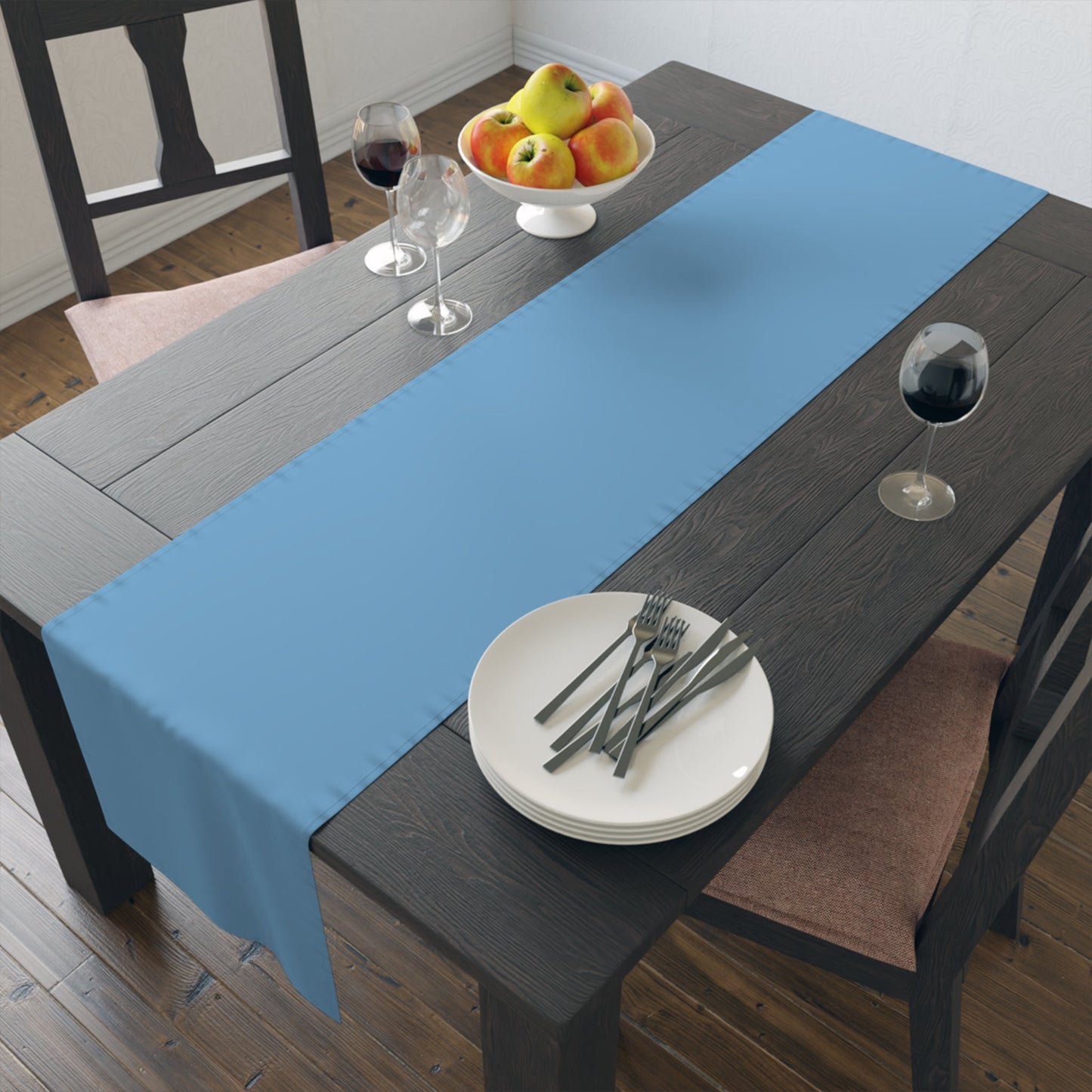 Table Runner | Light Blue & White | Light