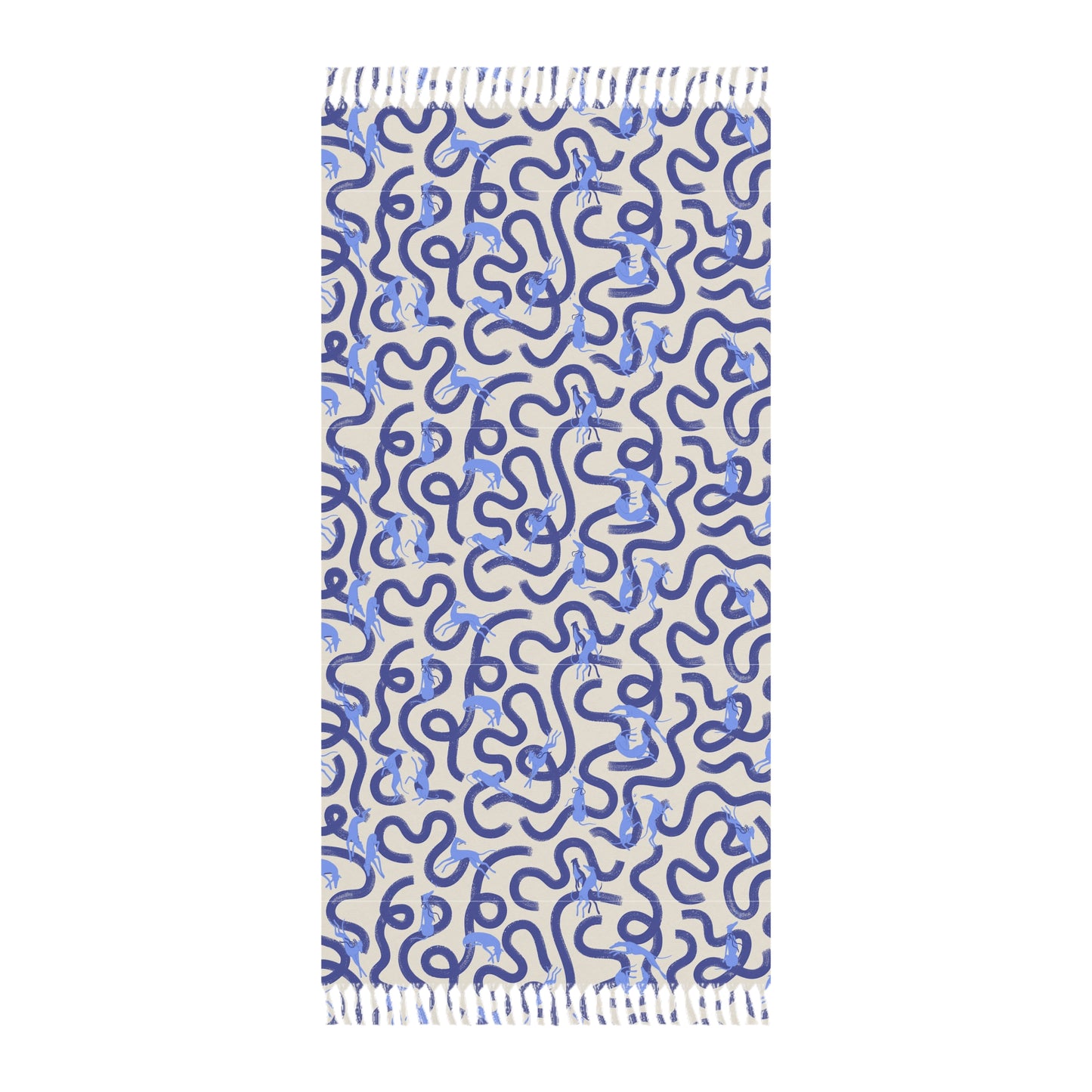 Boho Beach Towel | Greyhounds | Blue Ribbon