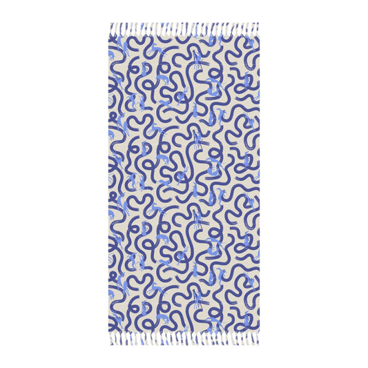 Boho Beach Towel | Greyhounds | Blue Ribbon