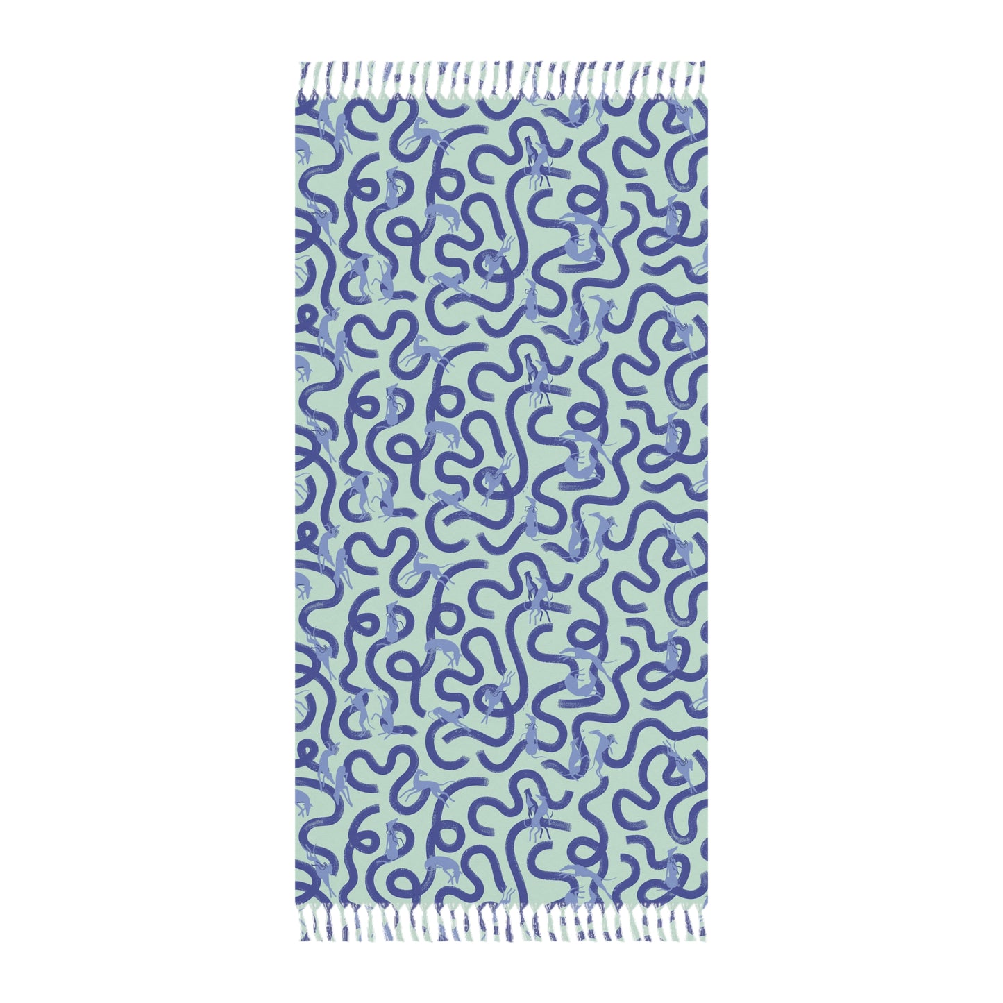 Boho Beach Towel | Greyhounds | Teal Ribbon