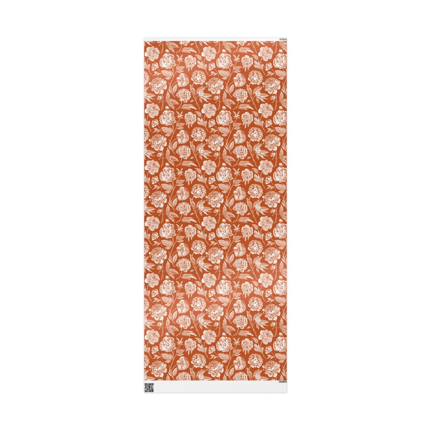 Gift Wrap | Dark Orange & White | Peony