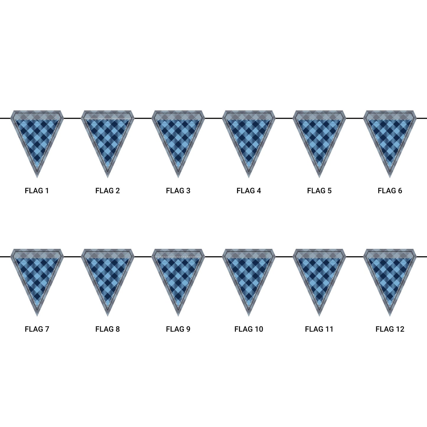 Flag Garland | Light Blue & White | Gingham