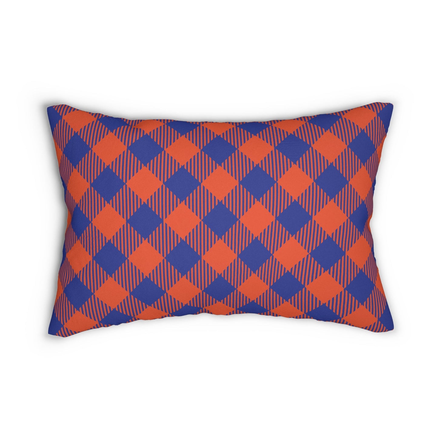 Pillow | Bright Blue & Orange | Gingham