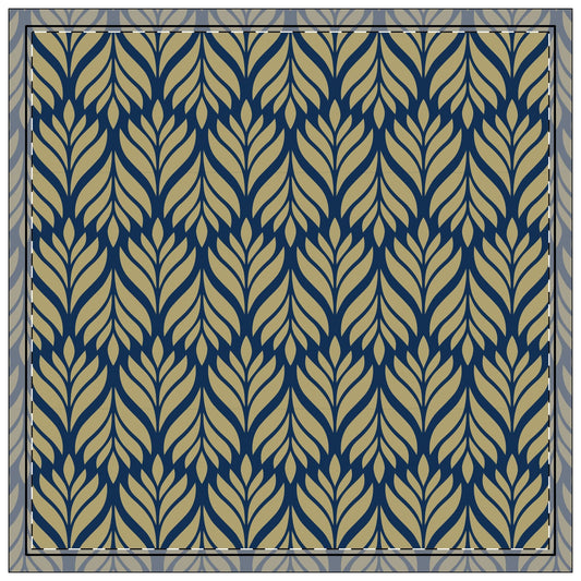 Napkin 4-set | Blue & Gold | Palm