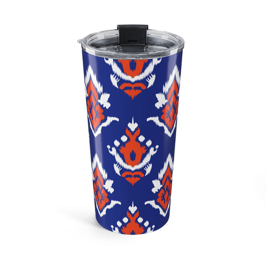 Tumbler | Bright Blue & Orange | Ikat