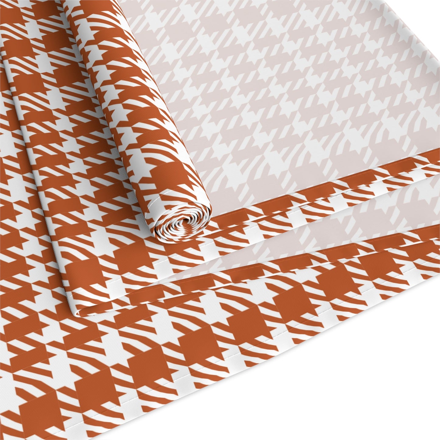 Table Runner | Dark Orange & White | Tweed