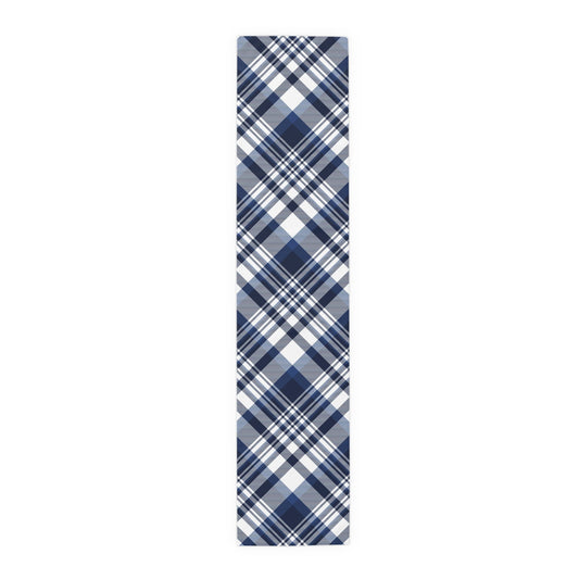 Table Runner | Navy & White | Tartan