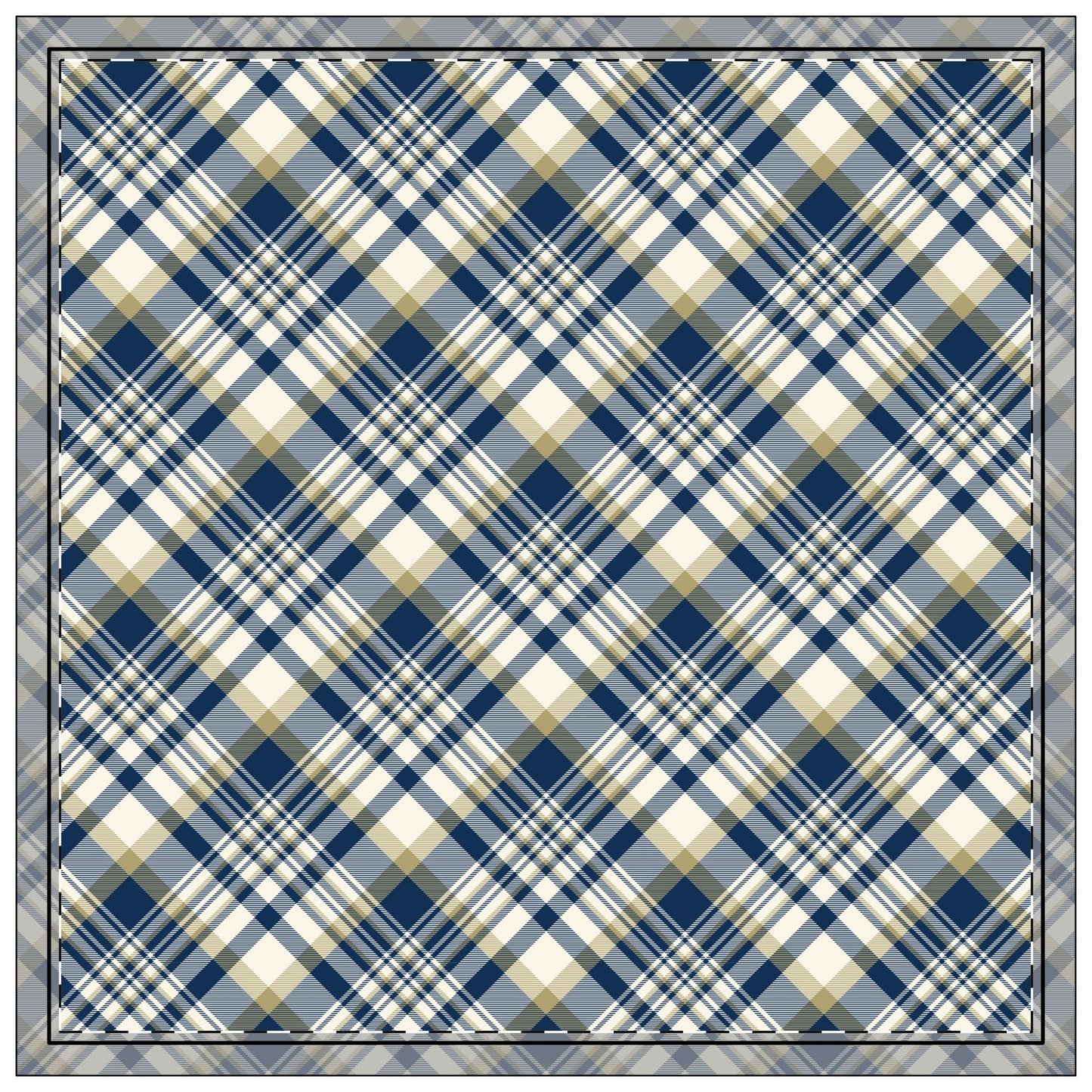 Napkin 4-set | Blue & Gold | Tartan