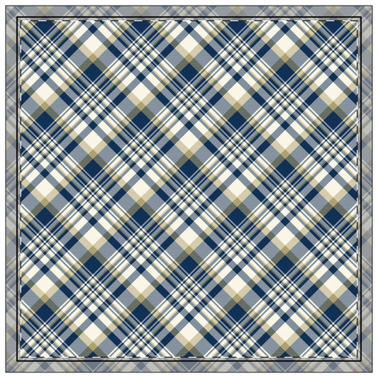 Napkin 4-set | Blue & Gold | Tartan