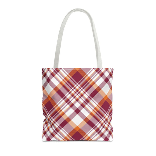 Tote Bags | Maroon & Orange | Tartan