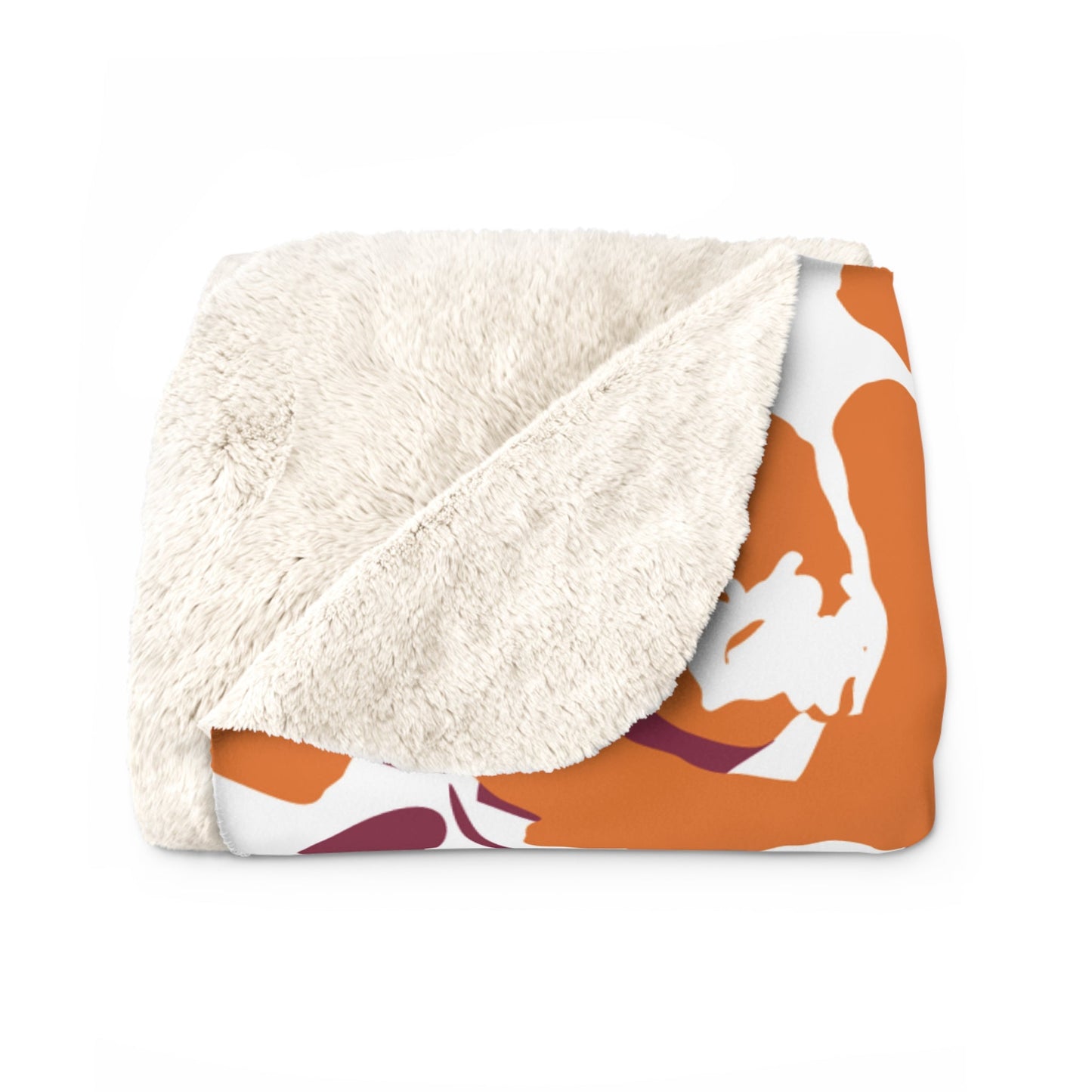 Sherpa Blanket | Maroon & Orange | Poppy