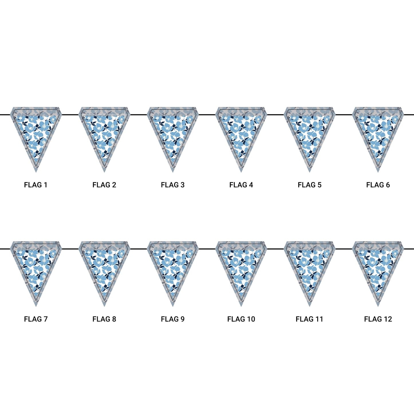 Flag Garland | Light Blue & White | Poppy