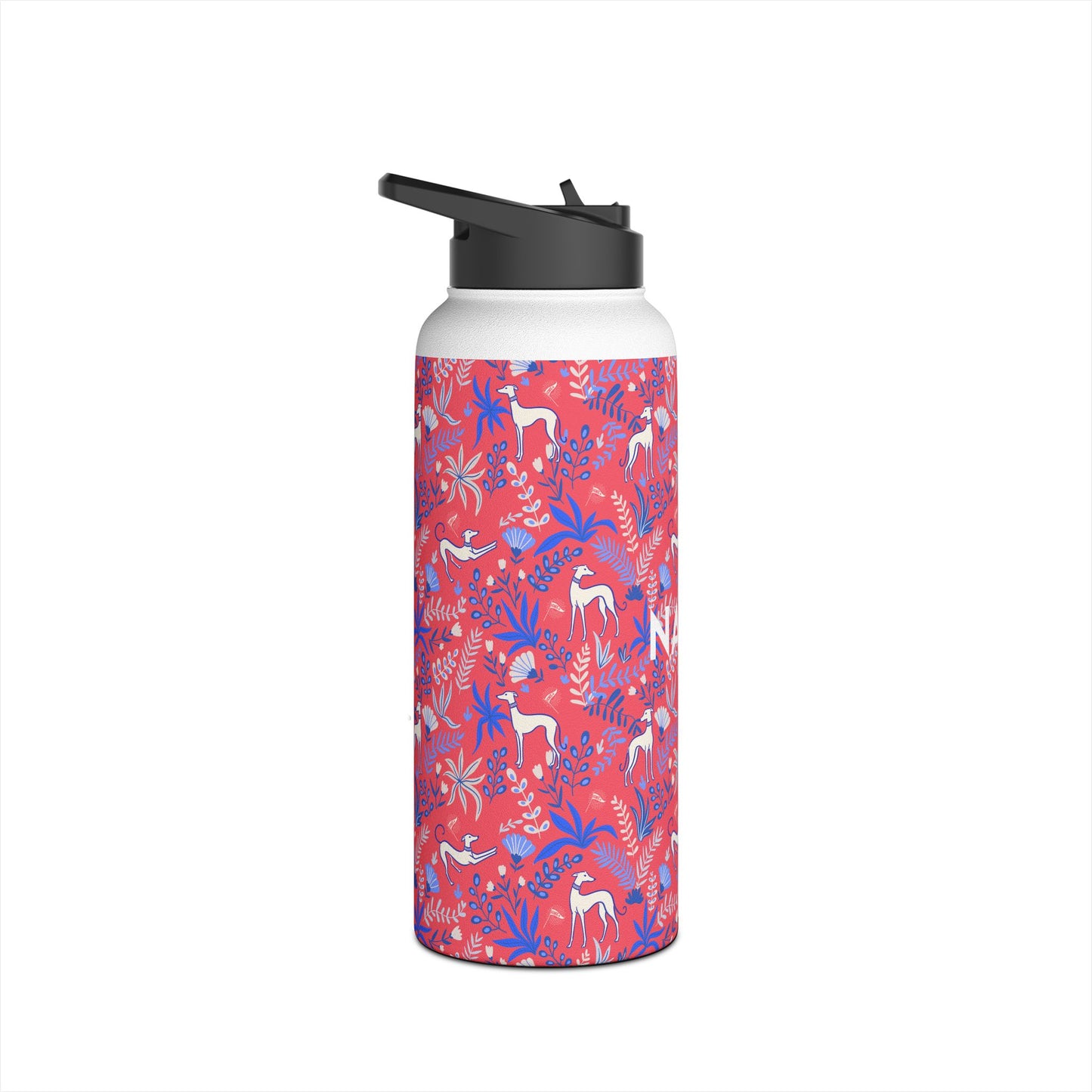 Insulated Water Bottle | Greyhounds | Pink Fern