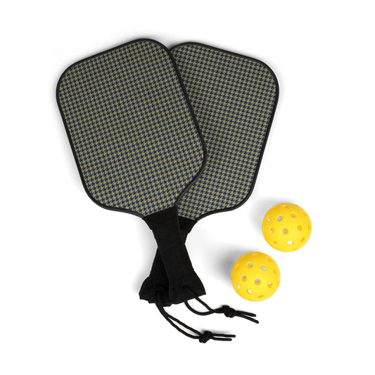 Pickleball Paddle Kit | Blue & Gold | Houndstooth