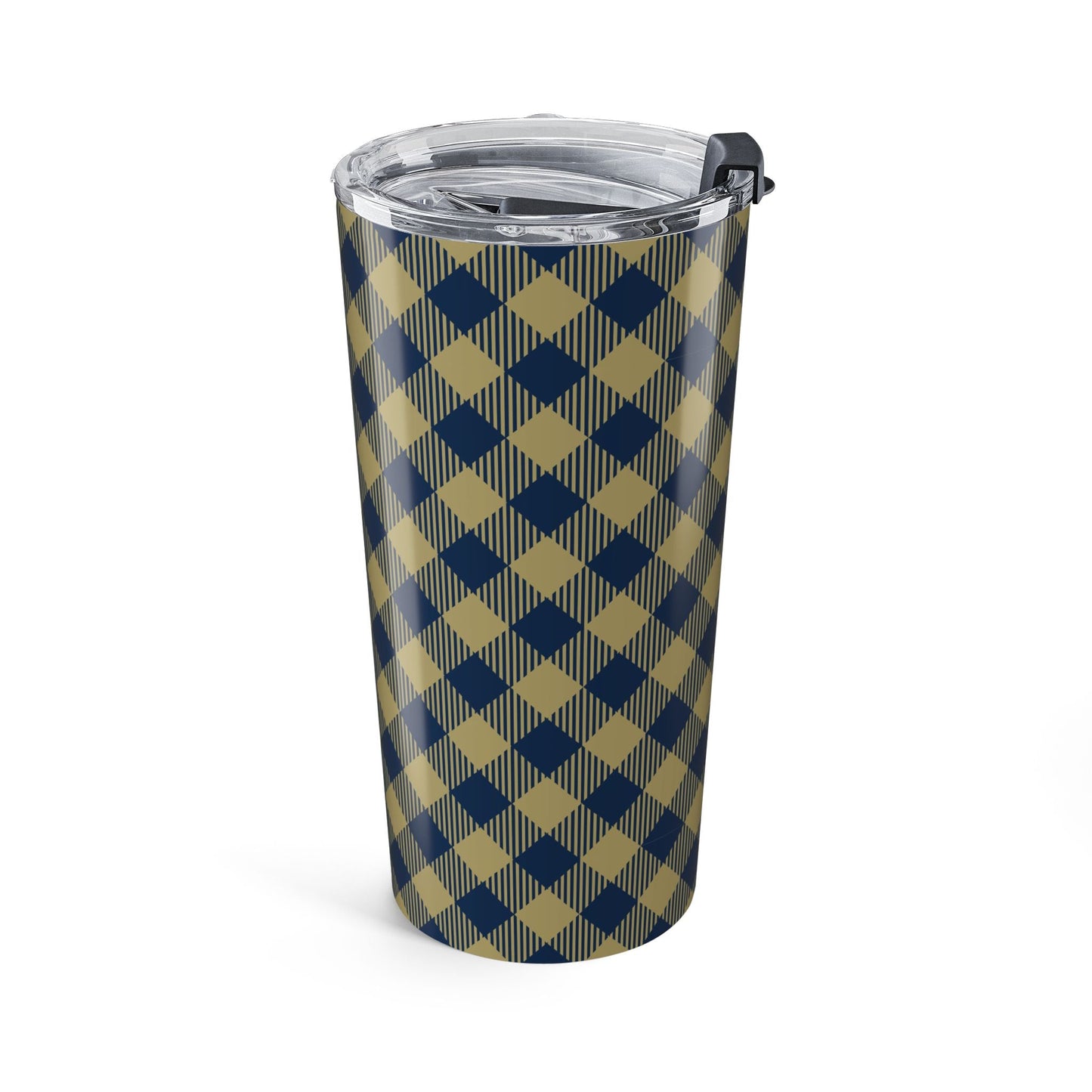 Tumbler | Blue & Gold | Gingham