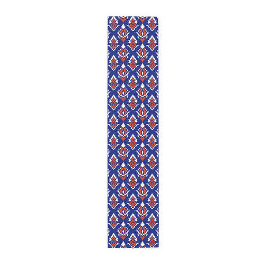 Table Runner | Bright Blue & Orange | Ikat