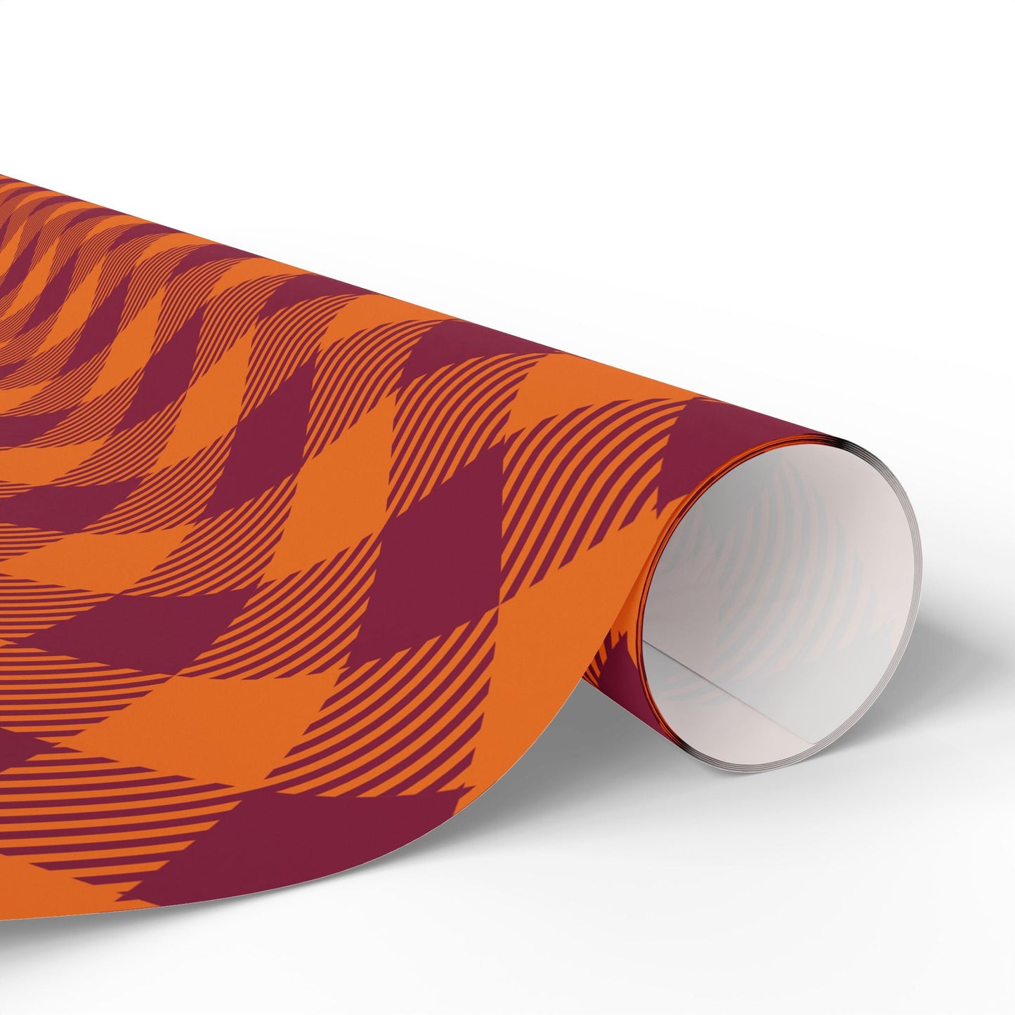 Gift Wrap | Maroon & Orange | Gingham