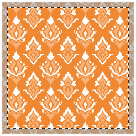 Napkin 4-set | Orange & White | Ikat