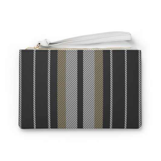 Clutch Bag | Black & Gold | Stripe