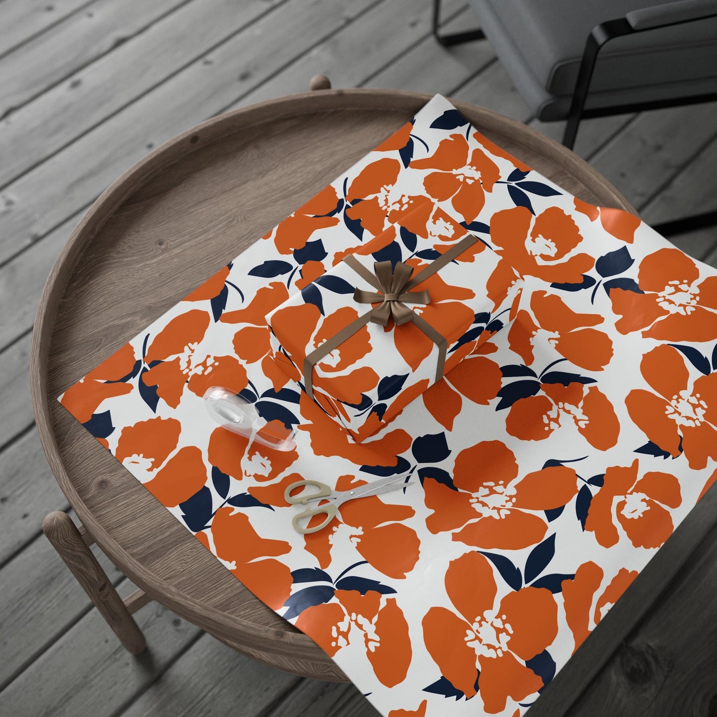 Gift Wrap | Orange & Blue | Poppy