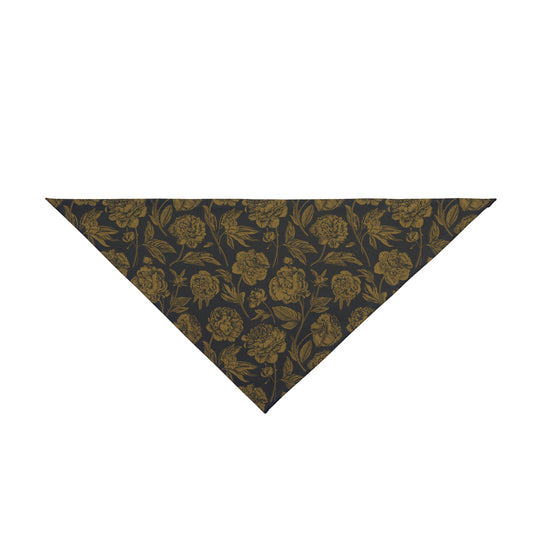 Pet Bandana | Black & Gold | Peony