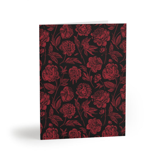Notecards Set | Red & Black | Peony