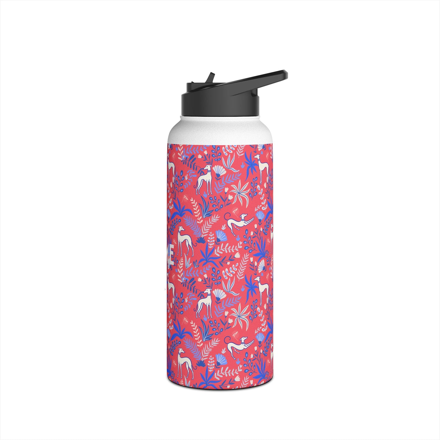 Insulated Water Bottle | Greyhounds | Pink Fern