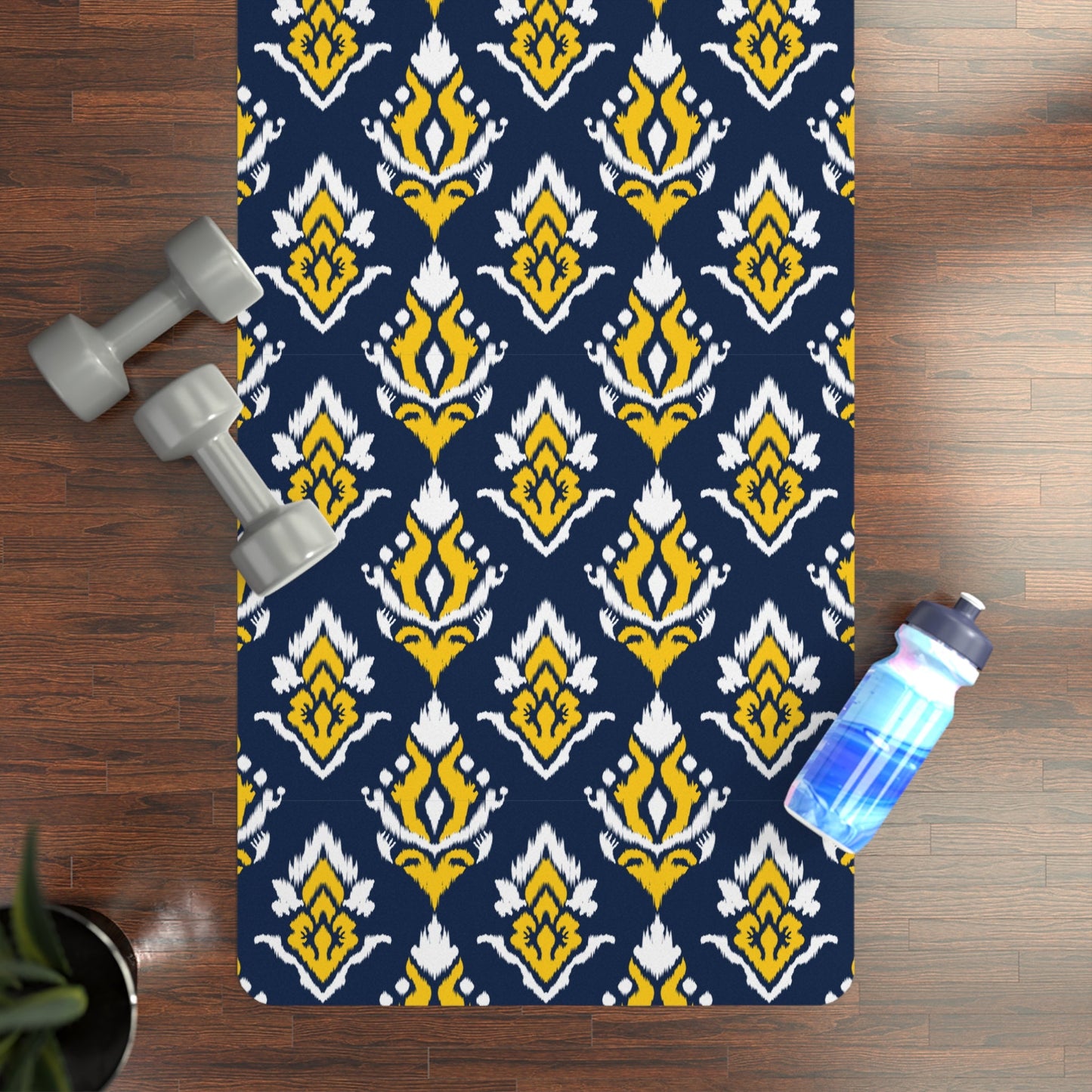 Yoga Mat | Yellow & Blue | Ikat