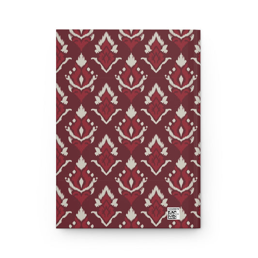 Hardcover Journal | Maroon & White | Ikat