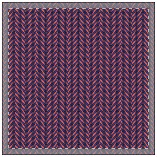 Napkins | Bright Blue & Orange | Herringbone