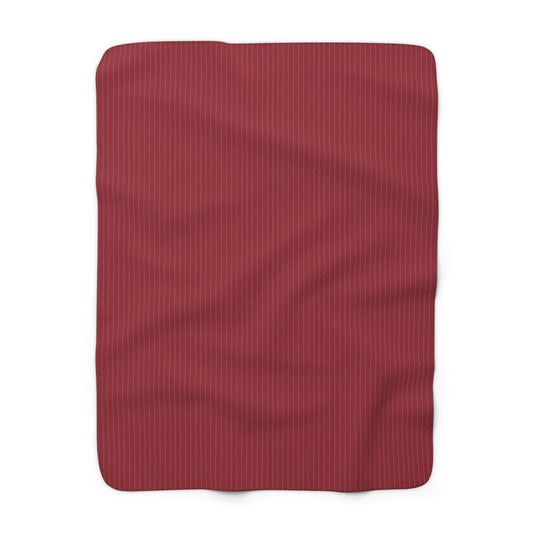 Sherpa Blanket | Maroon & White | Pinstripe