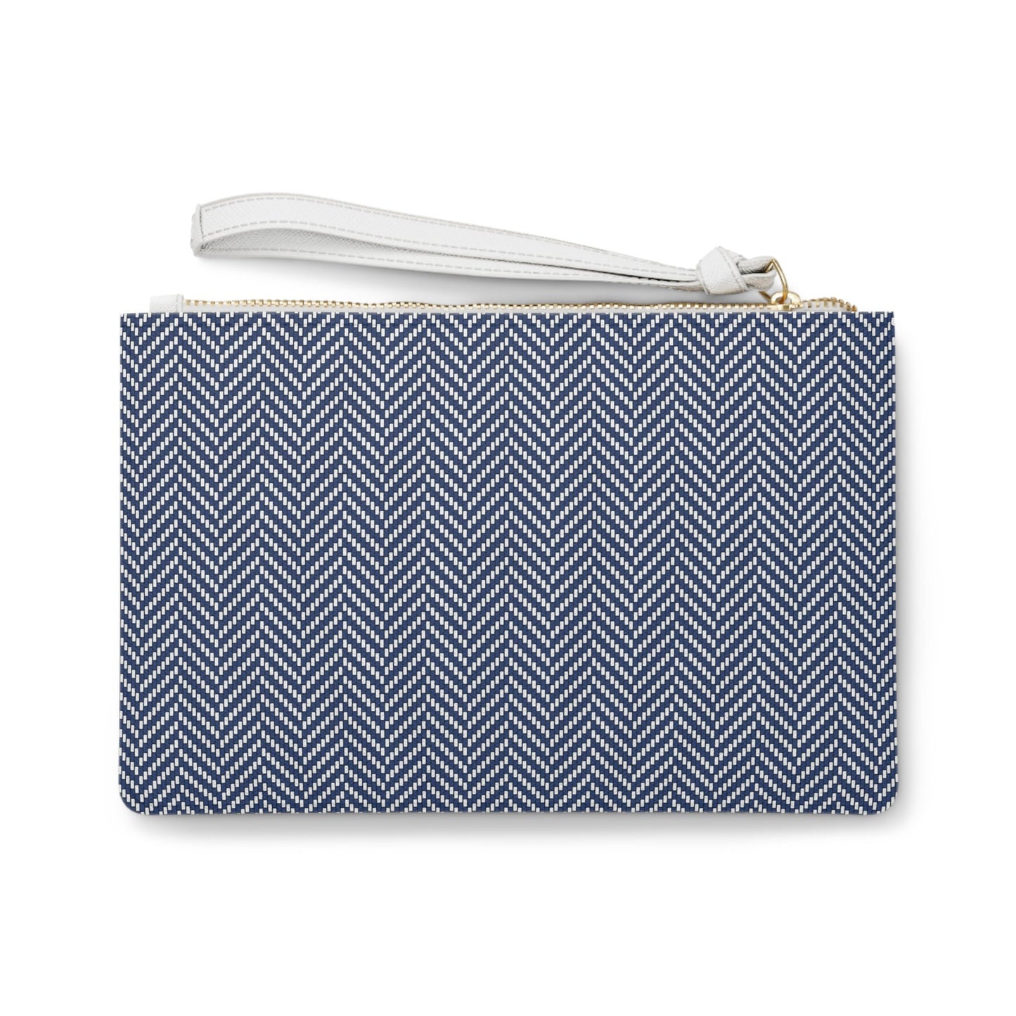 Clutch Bag | Navy & White | Herringbone