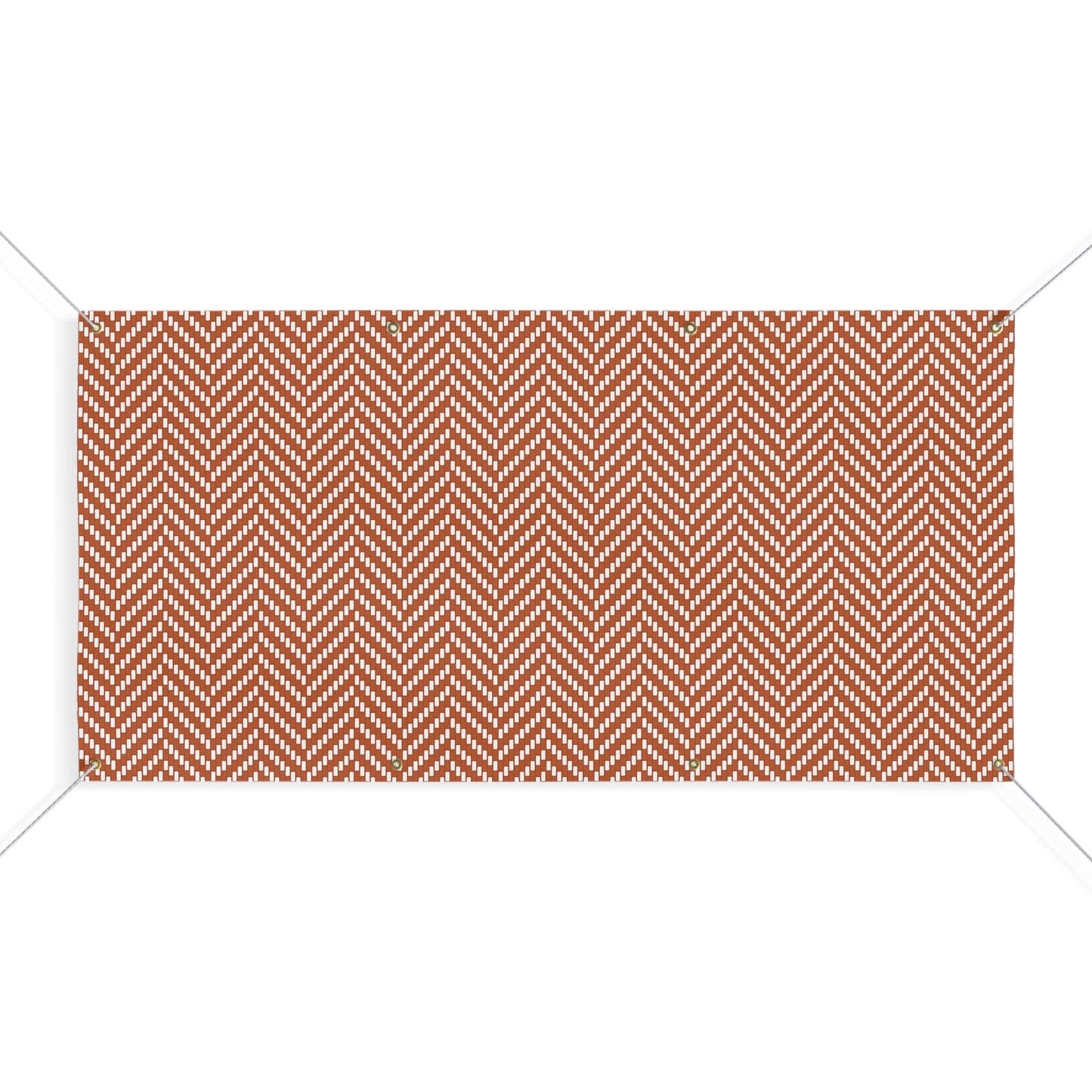 Banner | Dark Orange & White | Herringbone