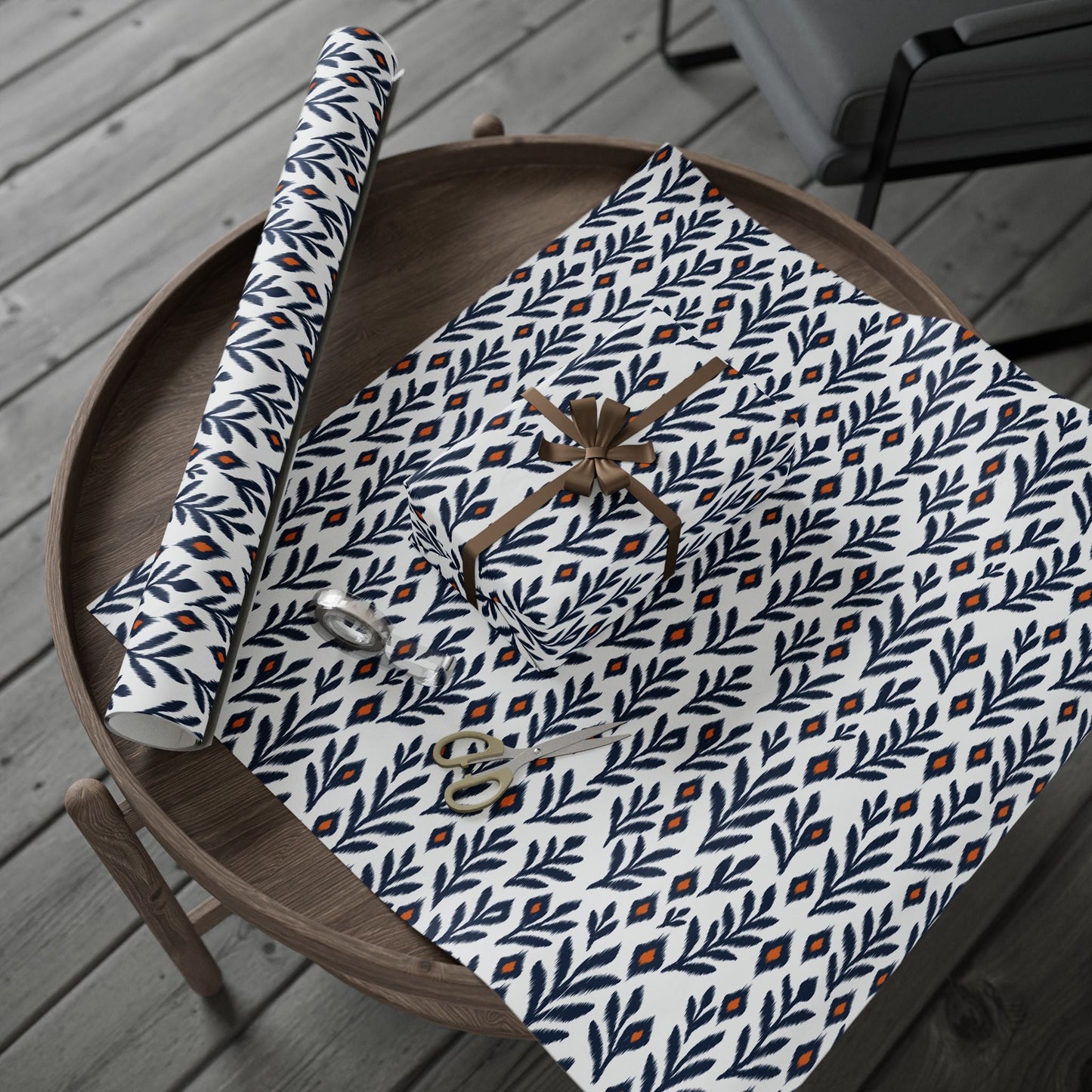 Gift Wrap | Orange & Blue | Laurel