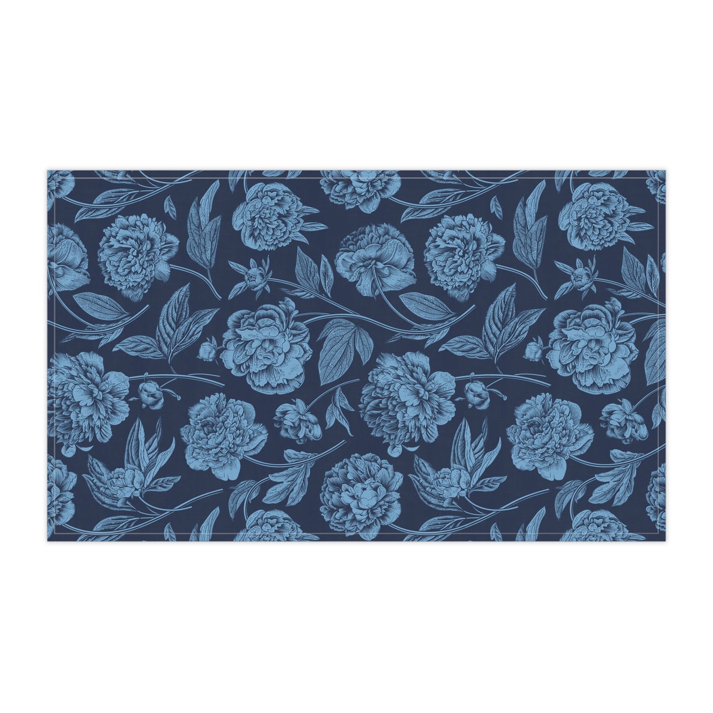 Tea Towels | Light Blue & White | Peony