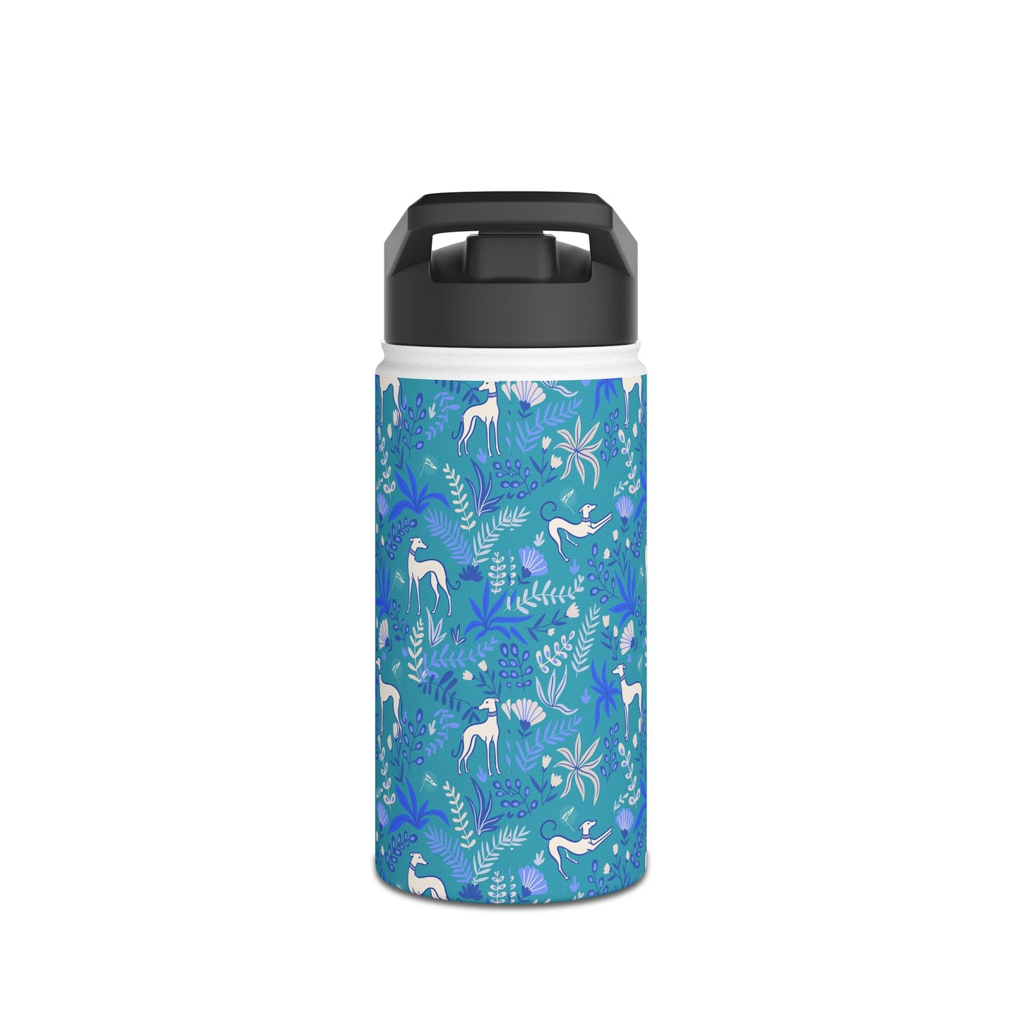 Insulated Water Bottle | Greyhounds | Teal Fern