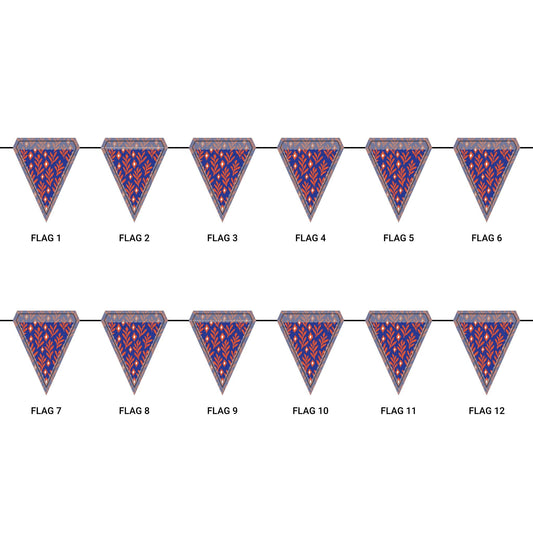 Flag Garland | Bright Blue & Orange | Laurel