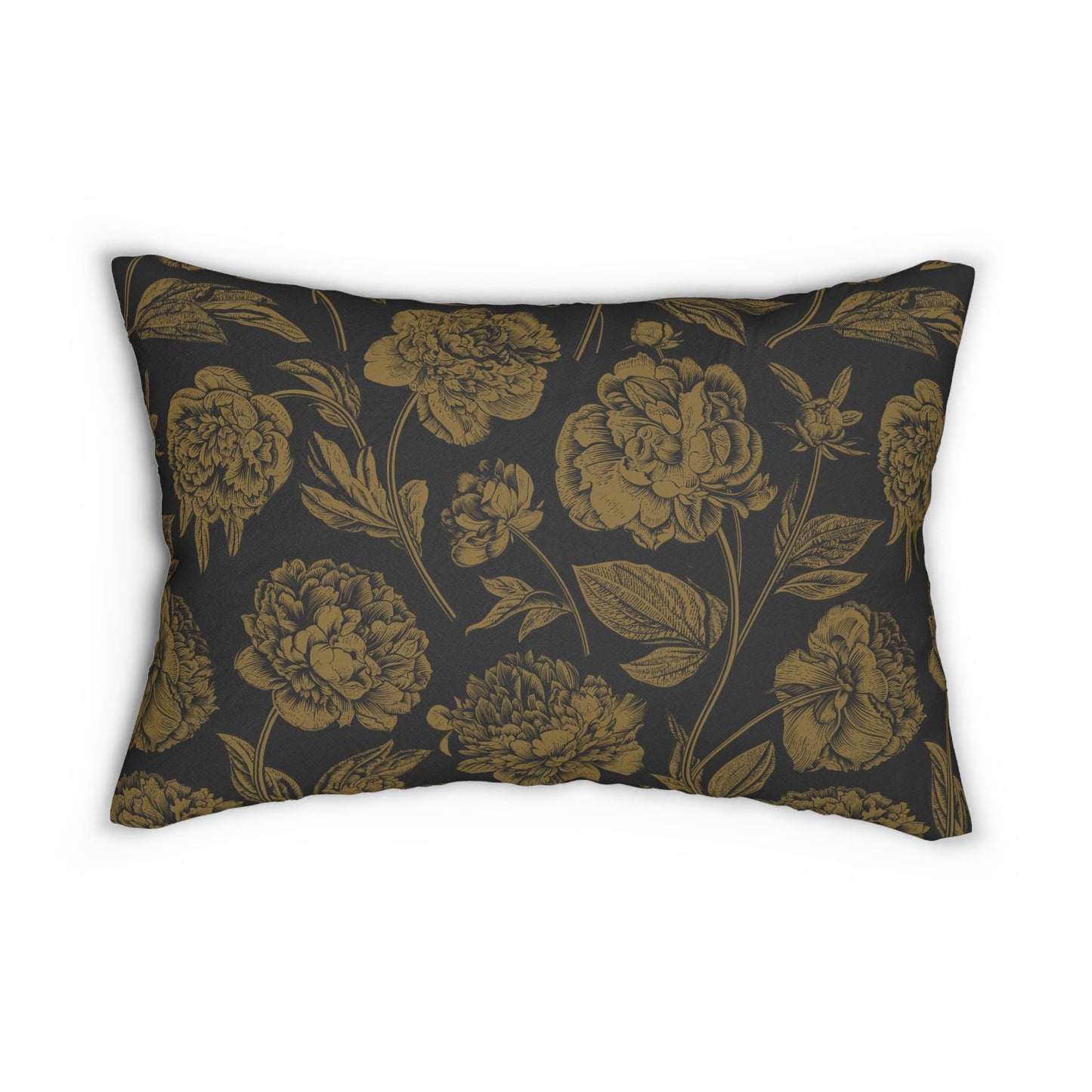 Pillow | Black & Gold | Peony