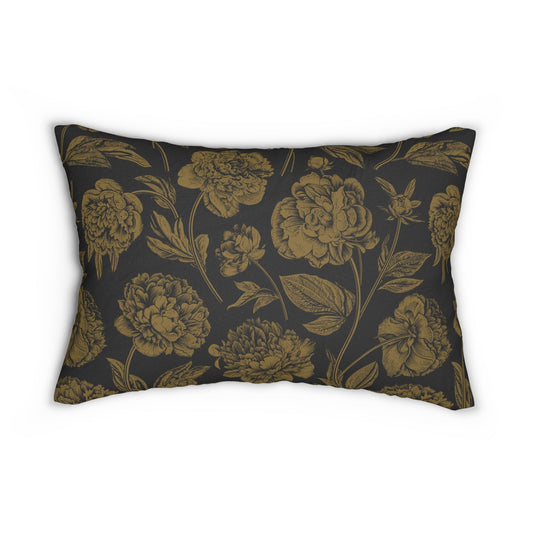 Pillow | Black & Gold | Peony