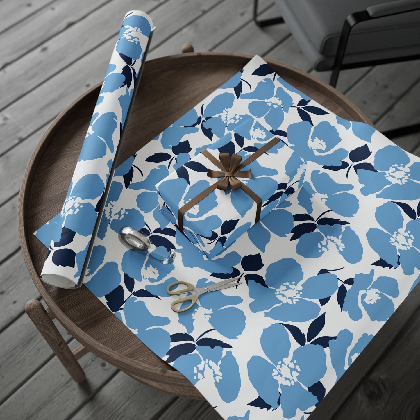 Gift Wrap | Light Blue & White | Poppy