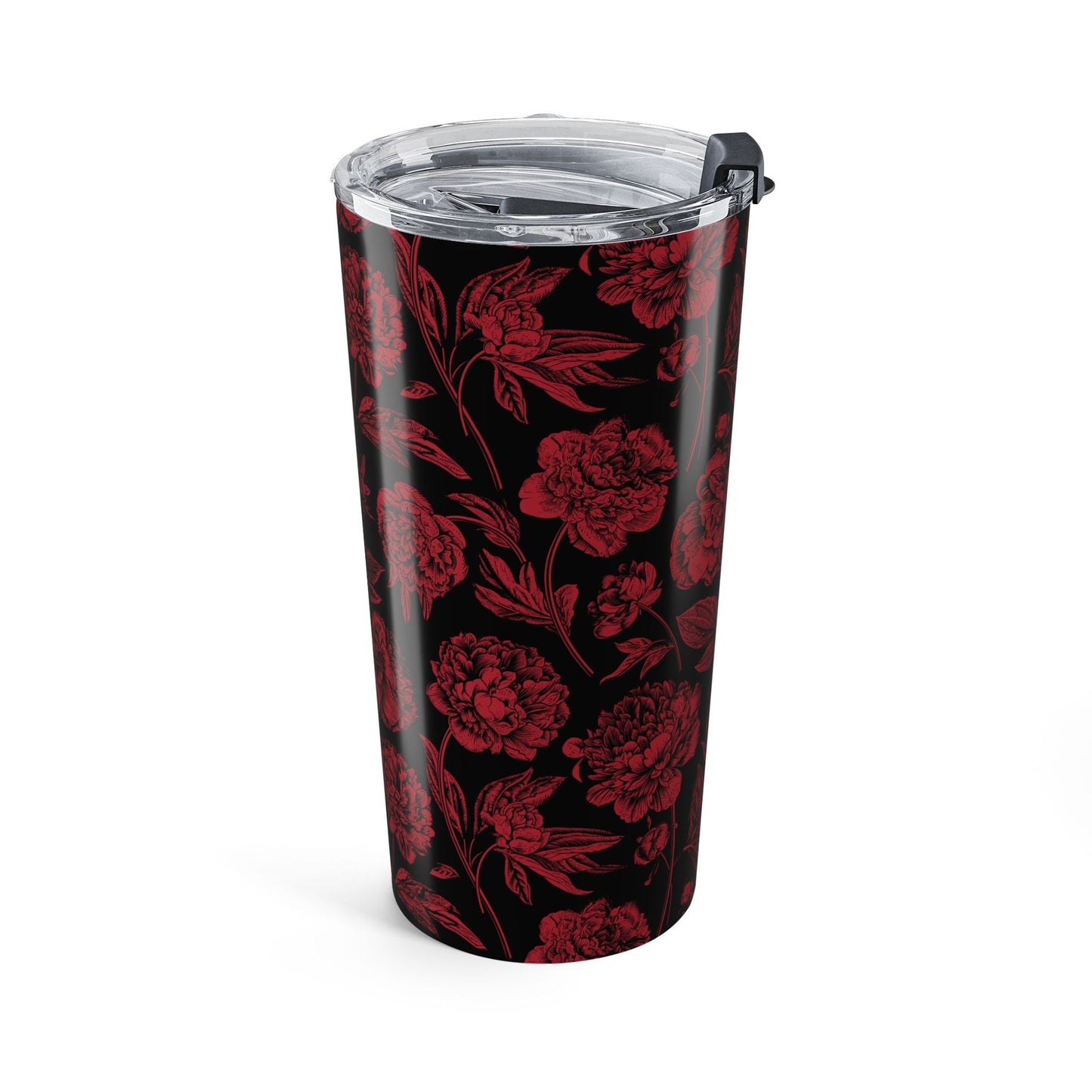 Tumbler | Red & Black | Peony