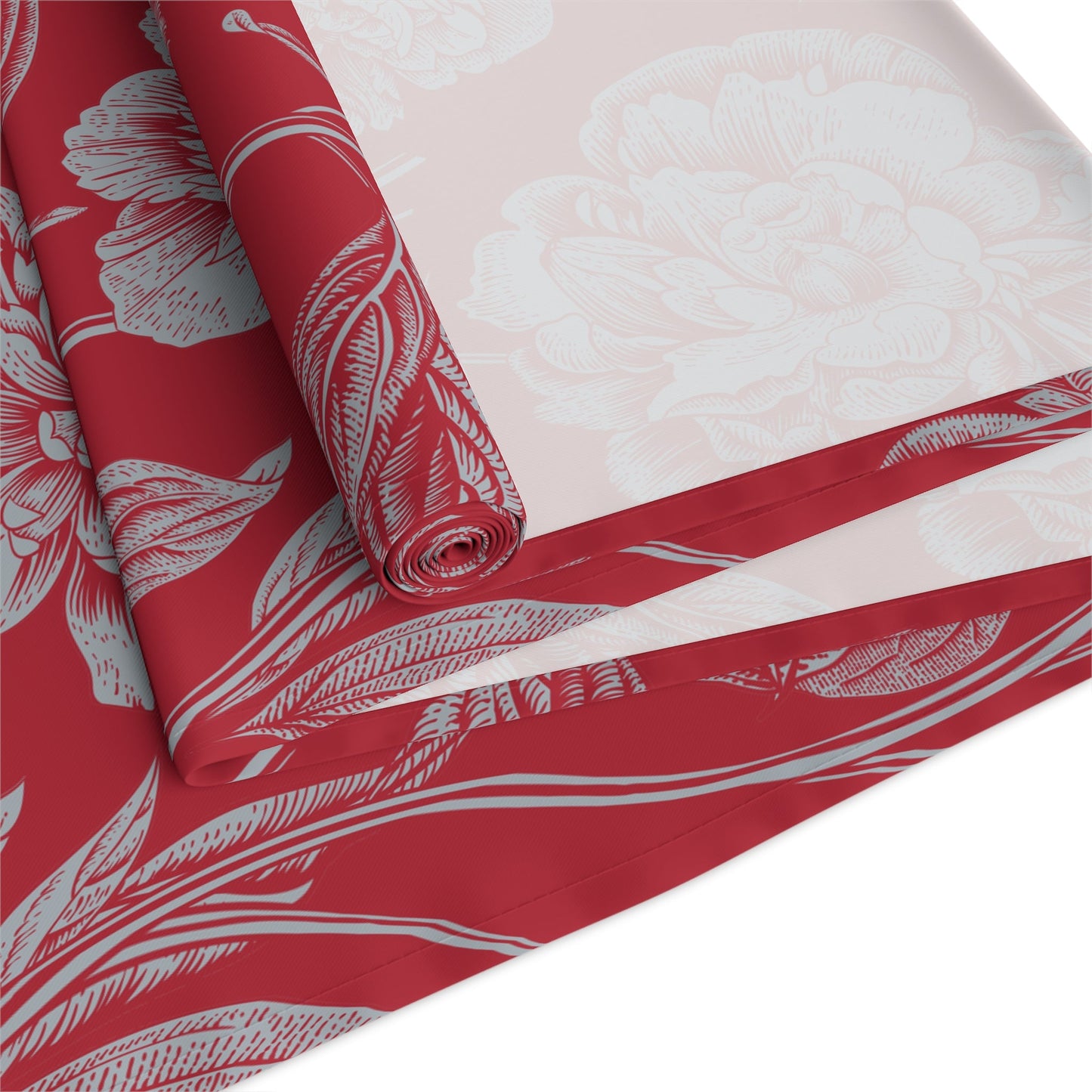 Table Runner | Red & Gray | Peony