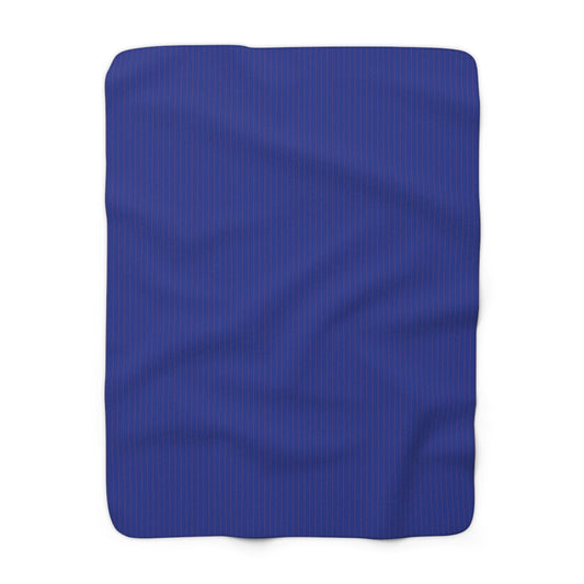 Sherpa Blanket | Bright Blue & Orange | Pinstripe