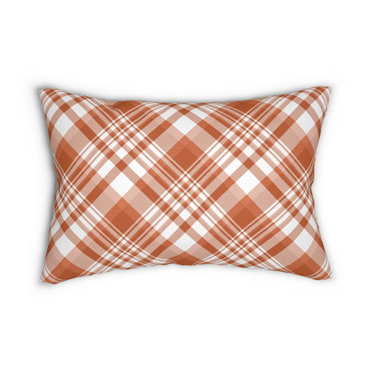Pillow | Dark Orange & White | Tartan