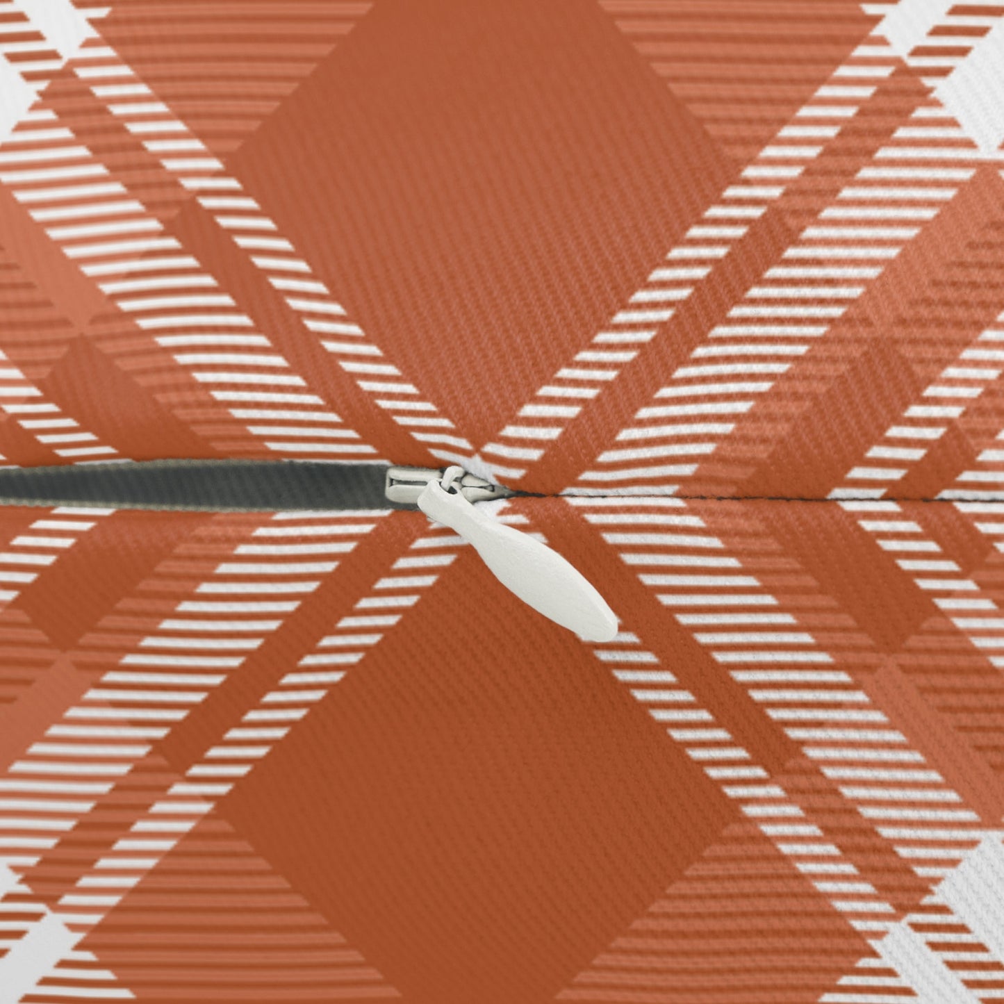 Pillow | Dark Orange & White | Tartan